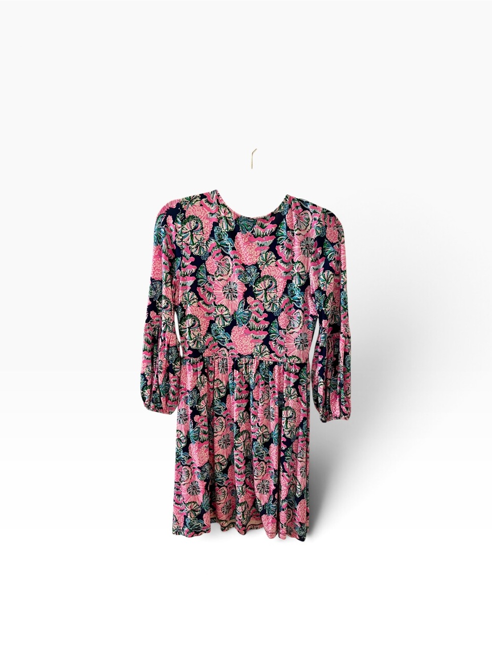 Lilly Pulitzer Pink Floral Long-Sleeve Casual Dress